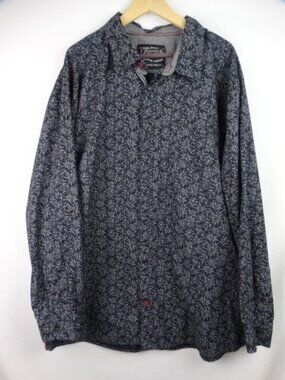 Tranquility & Mayhem Men's Shirt Size 4XLB Black Long Sleeve Button Down Top